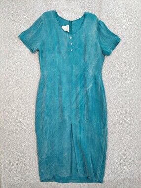 Nina Piccalino Teal Short-Sleeve Midi Dress